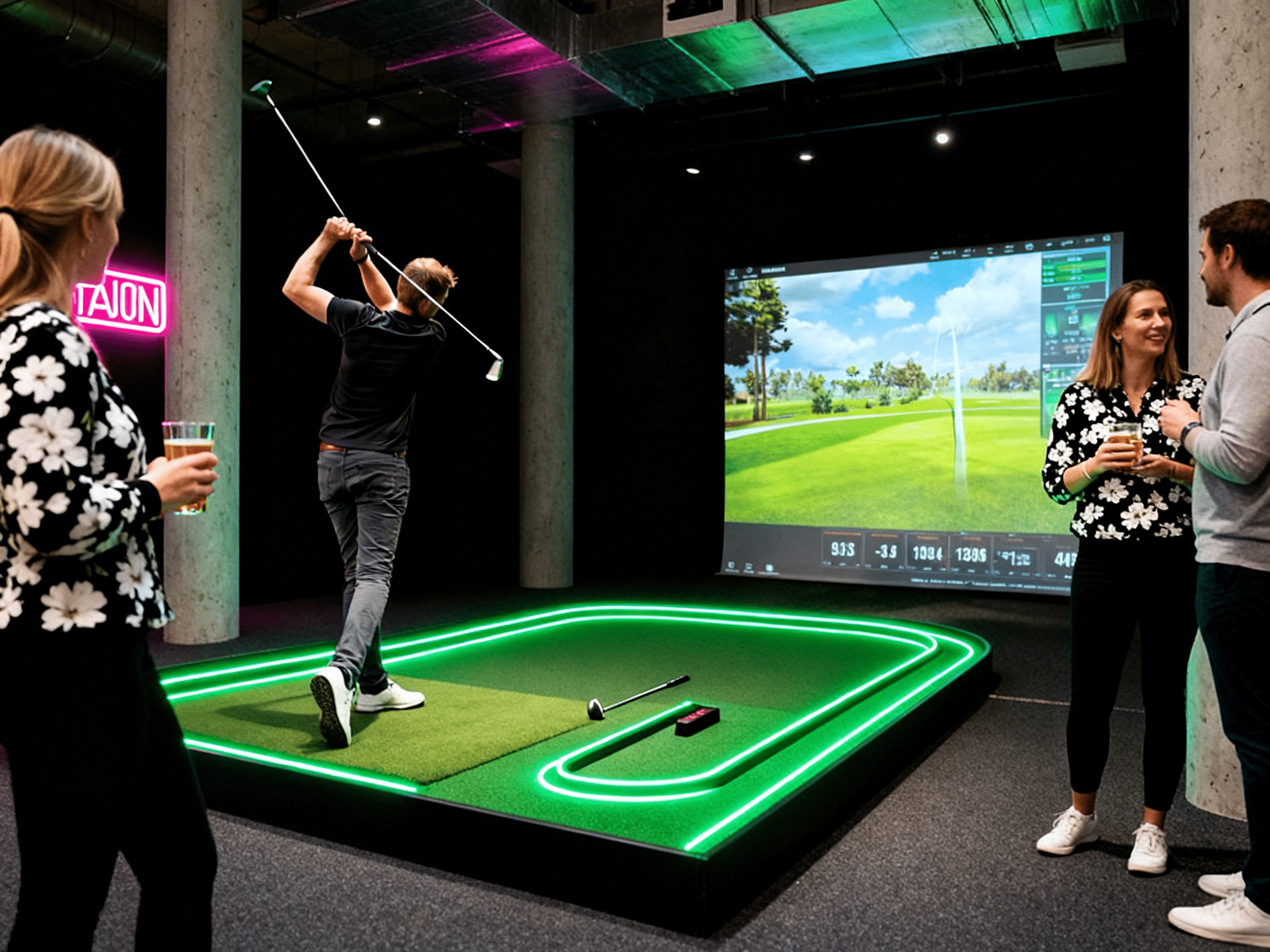 Einzeltraining Indoor-Golf persönliches Coaching Technik verbessern